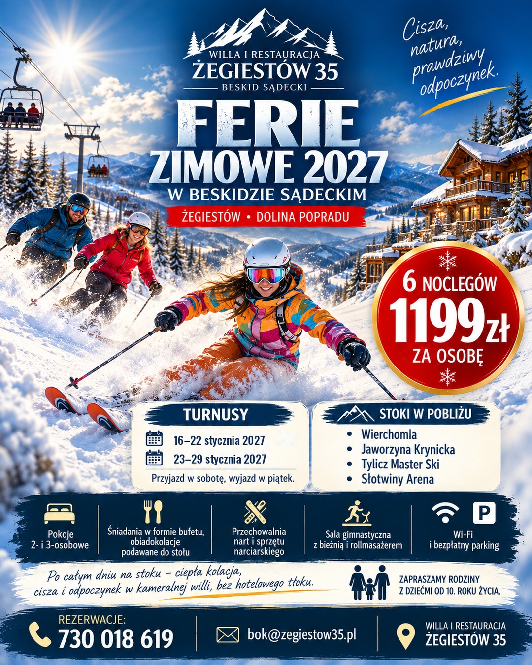 Ferie zimowe w górach – Willa Żegiestów 35