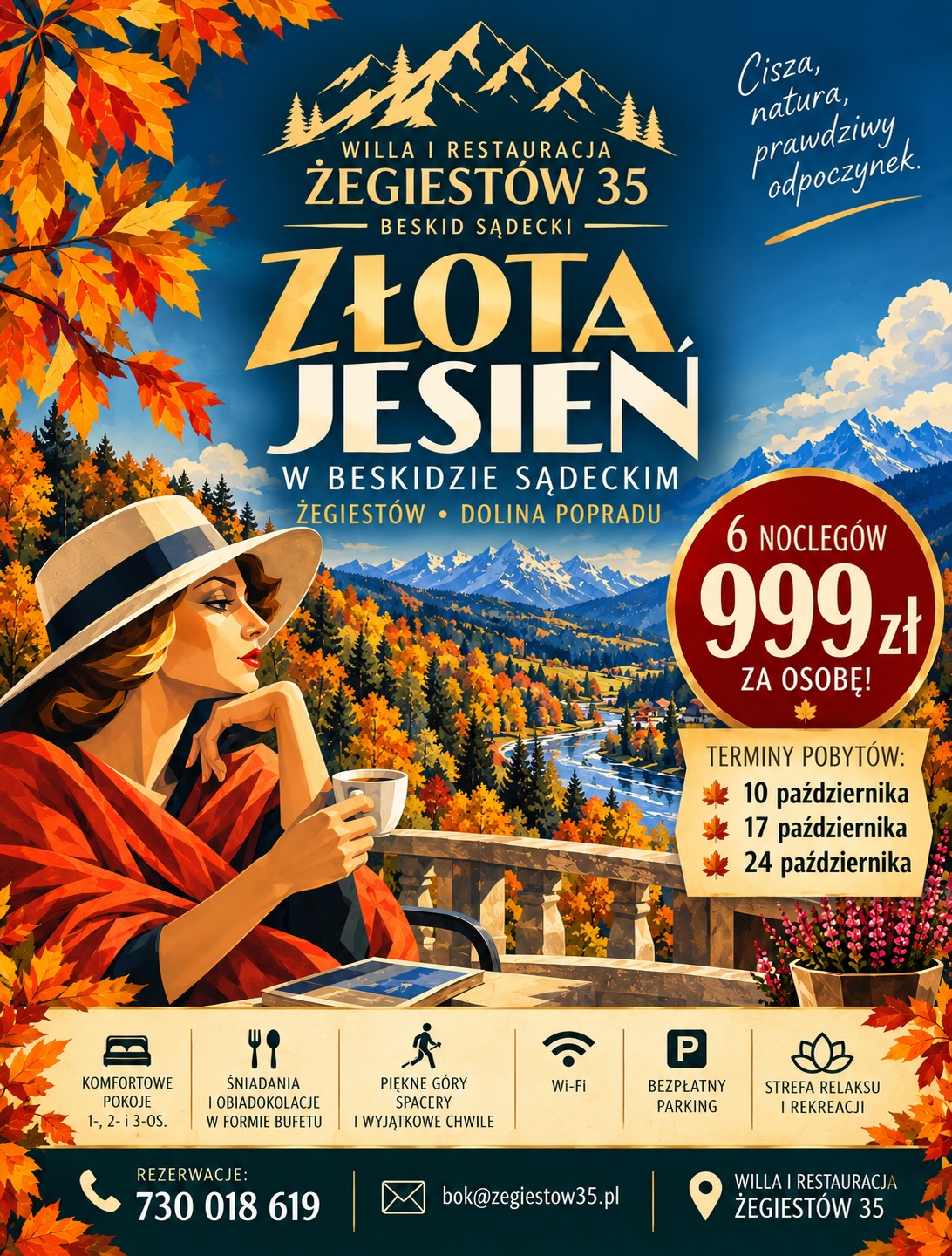 Złota jesień w Beskidzie Sądeckim – dolina Popradu, Żegiestów
